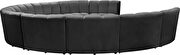 10 pcs gray velvet modular sectional sofa by Meridian additional picture 3