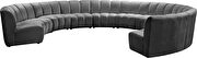 10 pcs gray velvet modular sectional sofa by Meridian additional picture 4