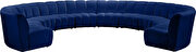 10 pcs navy blue velvet modular sectional sofa by Meridian additional picture 3