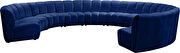 10 pcs navy blue velvet modular sectional sofa by Meridian additional picture 4