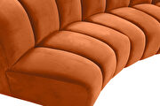 10 pcs cognac orange velvet modular sectional sofa by Meridian additional picture 6