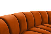 10 pcs cognac orange velvet modular sectional sofa by Meridian additional picture 7