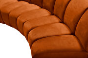 10 pcs cognac orange velvet modular sectional sofa by Meridian additional picture 8