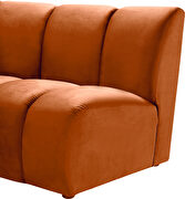 10 pcs cognac orange velvet modular sectional sofa by Meridian additional picture 10