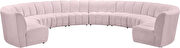 10 pcs pink velvet modular sectional sofa by Meridian additional picture 2