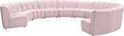 10 pcs pink velvet modular sectional sofa by Meridian additional picture 4