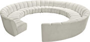 12 pcs cream velvet modular sectional sofa by Meridian additional picture 4