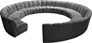 12 pcs grey velvet modular sectional sofa by Meridian additional picture 5