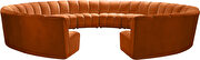 12 pcs orange cognac velvet modular sectional sofa by Meridian additional picture 3