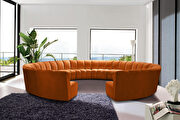 12 pcs orange cognac velvet modular sectional sofa by Meridian additional picture 4