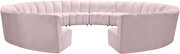 12 pcs pink velvet modular sectional sofa by Meridian additional picture 5