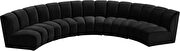 5pcs black velvet modular sectional sofa by Meridian additional picture 3