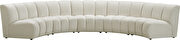 5pcs cream velvet modular sectional sofa by Meridian additional picture 3