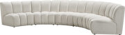5pcs cream velvet modular sectional sofa by Meridian additional picture 4