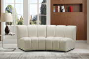 5pcs cream velvet modular sectional sofa by Meridian additional picture 7