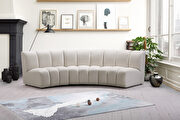 5pcs cream velvet modular sectional sofa by Meridian additional picture 9