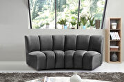 5pcs gray velvet modular sectional sofa by Meridian additional picture 12