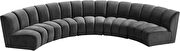 5pcs gray velvet modular sectional sofa by Meridian additional picture 4