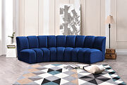 5pcs navy blue velvet modular sectional sofa by Meridian additional picture 11