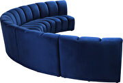 5pcs navy blue velvet modular sectional sofa by Meridian additional picture 5