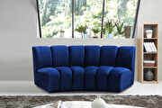 5pcs navy blue velvet modular sectional sofa by Meridian additional picture 10