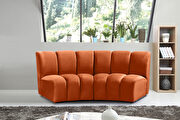 5pcs orange cognac velvet modular sectional sofa by Meridian additional picture 11