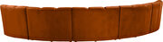 5pcs orange cognac velvet modular sectional sofa by Meridian additional picture 3