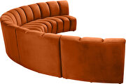 5pcs orange cognac velvet modular sectional sofa by Meridian additional picture 5