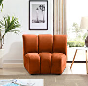 5pcs orange cognac velvet modular sectional sofa by Meridian additional picture 9