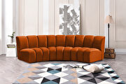 5pcs orange cognac velvet modular sectional sofa by Meridian additional picture 10