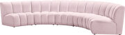 5pcs pink velvet modular sectional sofa by Meridian additional picture 6