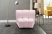 5pcs pink velvet modular sectional sofa by Meridian additional picture 7