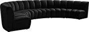 6pcs black velvet modular sectional sofa by Meridian additional picture 8