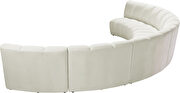 6pcs cream velvet modular sectional sofa by Meridian additional picture 6