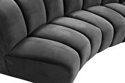 6pcs gray velvet modular sectional sofa by Meridian additional picture 4