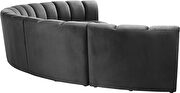 6pcs gray velvet modular sectional sofa by Meridian additional picture 7