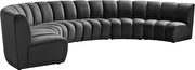 6pcs gray velvet modular sectional sofa by Meridian additional picture 9