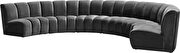 6pcs gray velvet modular sectional sofa by Meridian additional picture 10