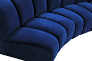 6pcs navy velvet modular sectional sofa by Meridian additional picture 2