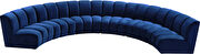 6pcs navy velvet modular sectional sofa by Meridian additional picture 11