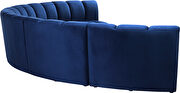 6pcs navy velvet modular sectional sofa by Meridian additional picture 7