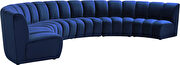 6pcs navy velvet modular sectional sofa by Meridian additional picture 9