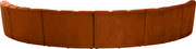 6pcs orange cognac velvet modular sectional sofa by Meridian additional picture 5