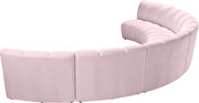 6pcs pink velvet modular sectional sofa by Meridian additional picture 5