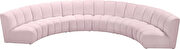 6pcs pink velvet modular sectional sofa by Meridian additional picture 7