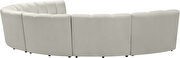 7pcs cream velvet modular sectional sofa by Meridian additional picture 3