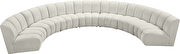 7pcs cream velvet modular sectional sofa by Meridian additional picture 4