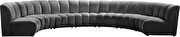 7pcs gray velvet modular sectional sofa by Meridian additional picture 3