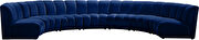 7pcs navy velvet modular sectional sofa by Meridian additional picture 2