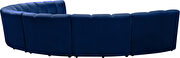 7pcs navy velvet modular sectional sofa by Meridian additional picture 4